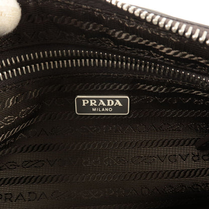 Prada Nylon Leather Shoulder Bag Pouch Brown