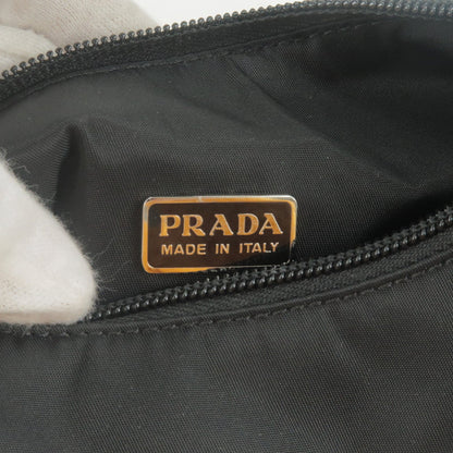 Prada Logo Nylon Pouch Mini Hand Bag Purse NERO Black MV519