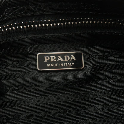 Prada Logo Nylon Leather Shoulder Bag NERO Black 1N1204