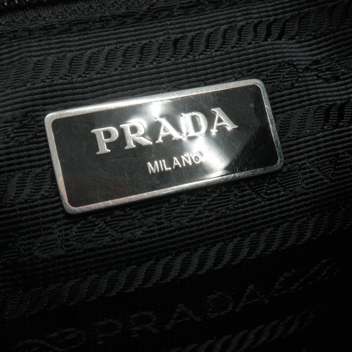 Prada Nylon Leather Shoulder Bag NERO Black 2VH797