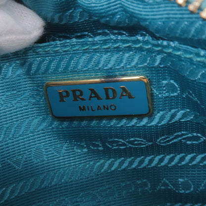 Prada Vitello Daino Leather Shoulder Bag Purse Light Blue 1BC073