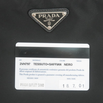 Prada Nylon Leather Shoulder Bag NERO Black 2VH797