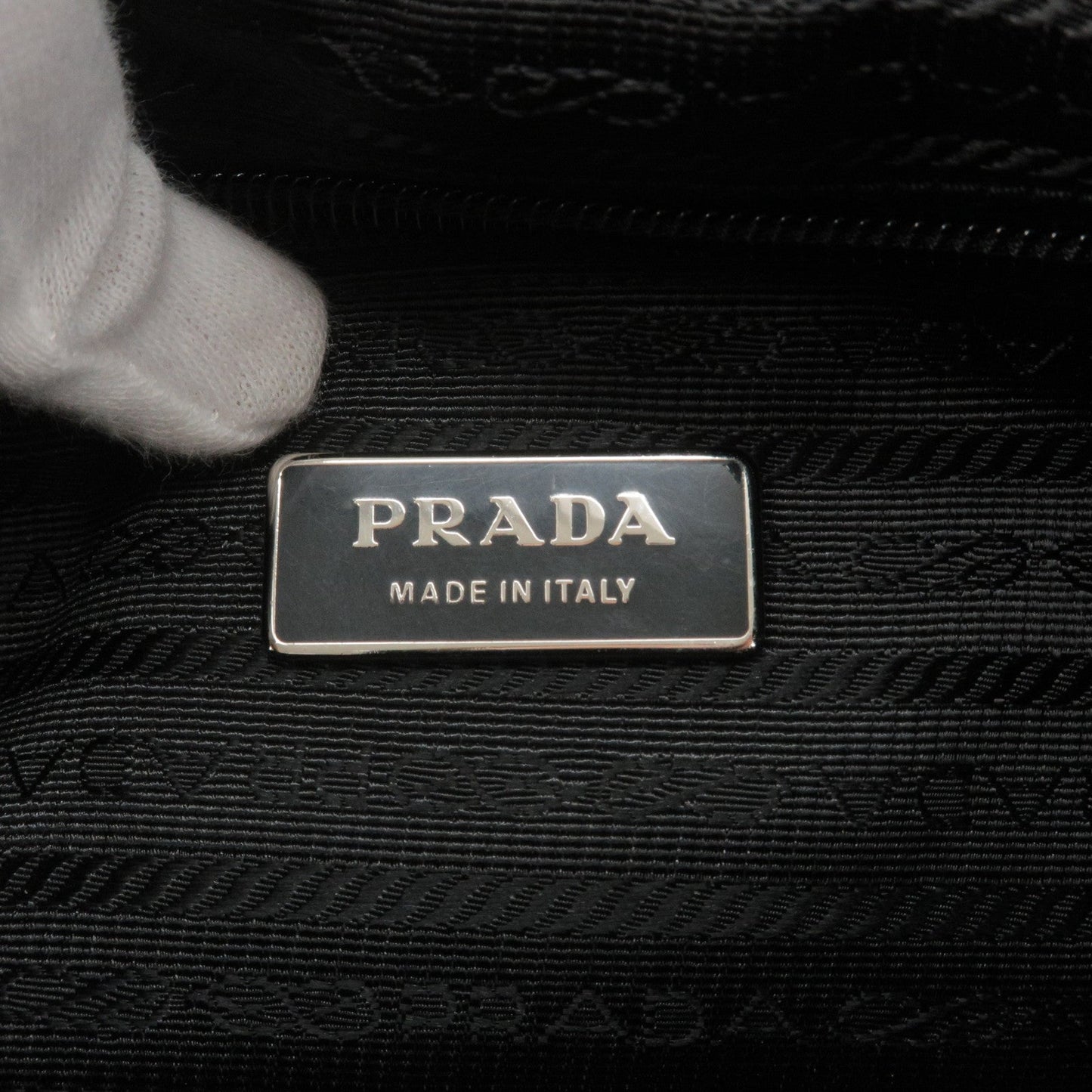 Prada Logo Nylon Leather Shoulder Bag NERO Black BT0166