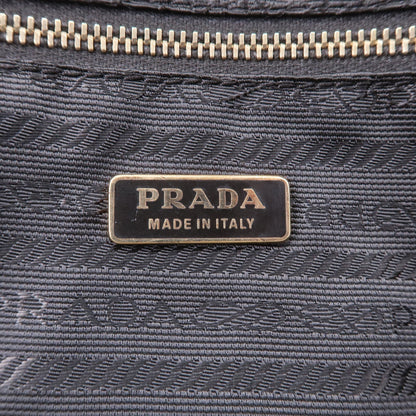 Prada Nylon Leather Hand Bag Shoulder Bag Brown BL0106