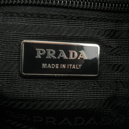 Prada Logo Nylon Leather Shoulder Bag NERO Black VA0338