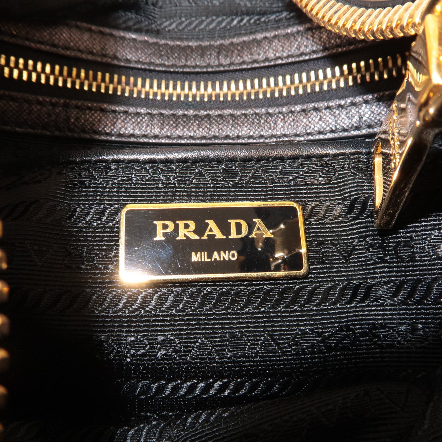 Prada Nylon Leather Hand Bag Shoulder Bag Black BR4987