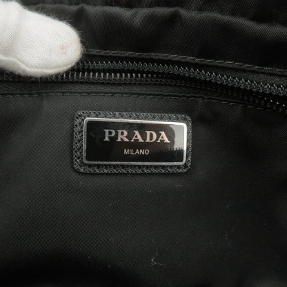 Prada Logo Nylon Leather Waist Bag Belt Bag NERO Black BL010