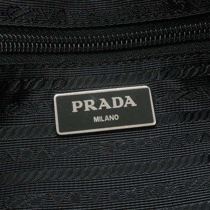 Prada Logo Nylon Leather Shoulder Bag Crossbody Bag Black 1BC167