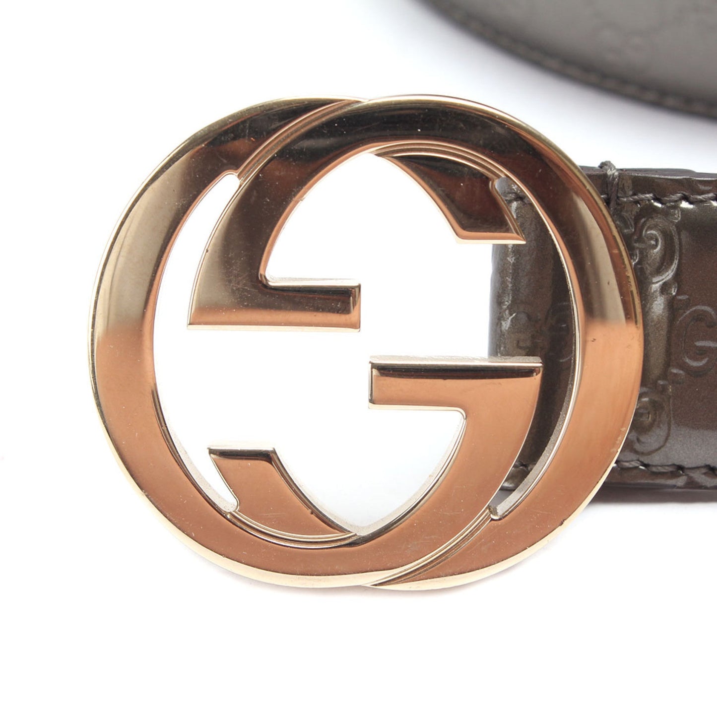 Guccissima Patent Leather Interlocking G Belt