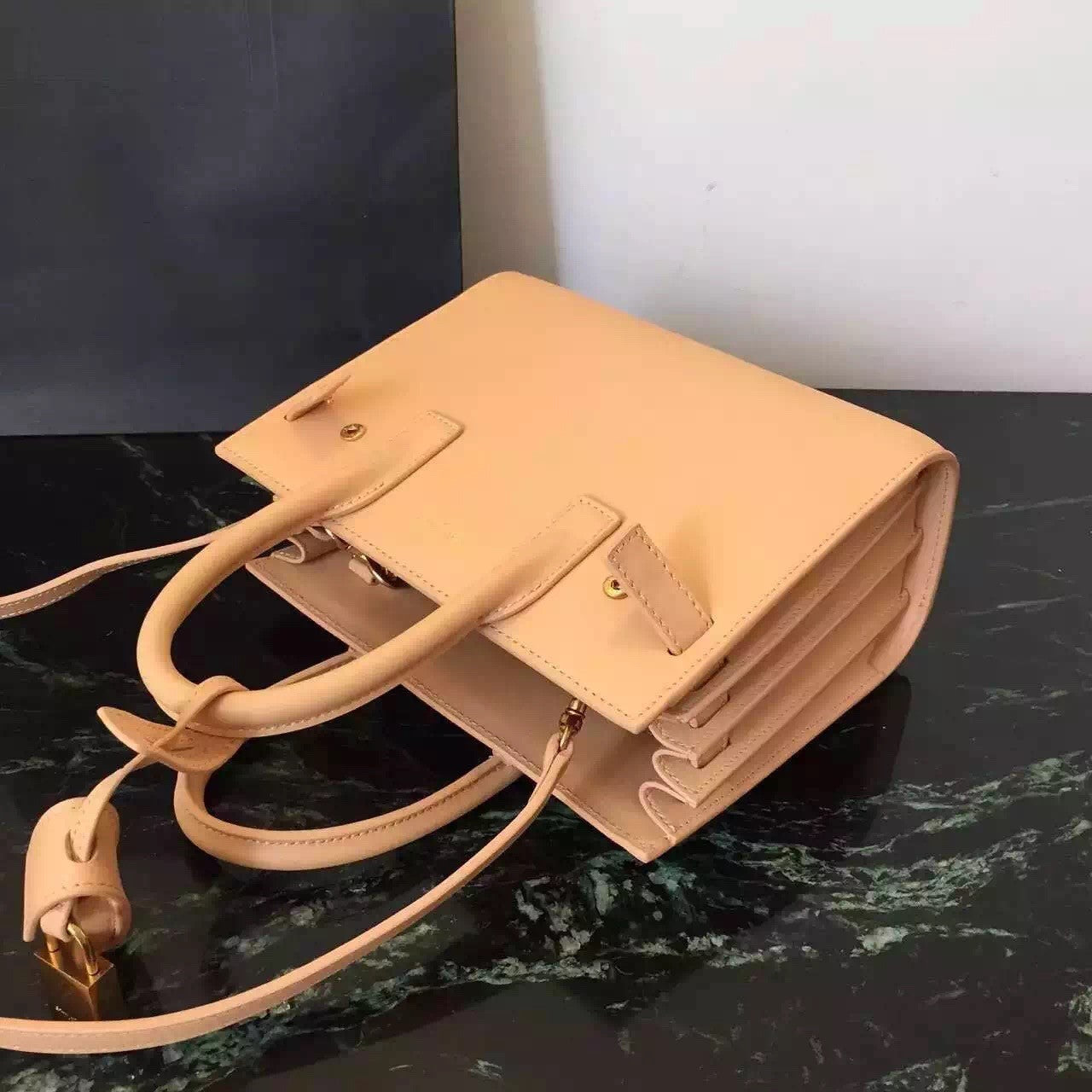 Yves Saint Laurent Nano Sac De Jour Bag In Beige Leather