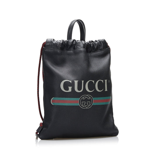 Gucci Print Drawstring Backpack