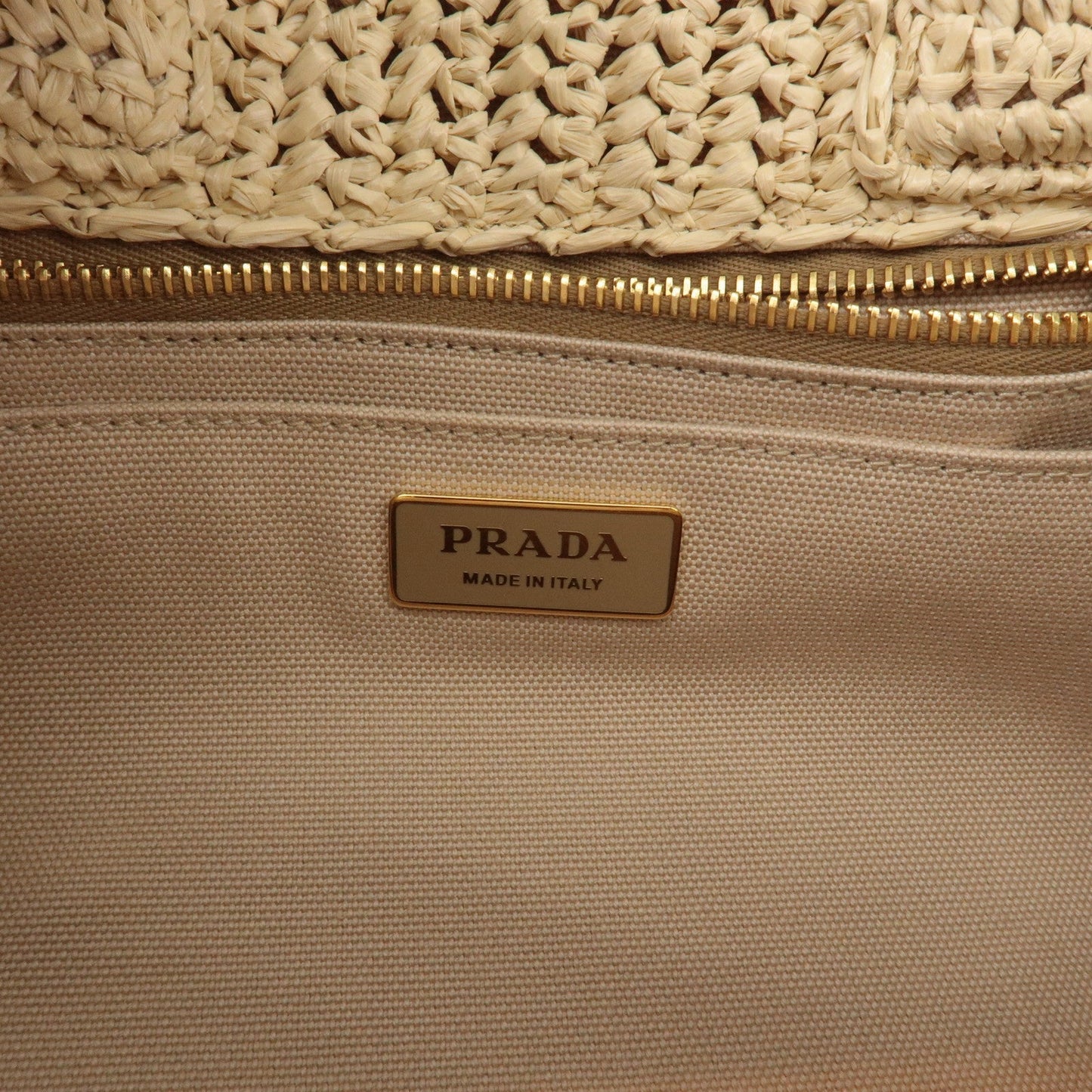 Prada Raffia Canapa 2Way Bag Hand Bag Shoulder Bag Beige 1BG153