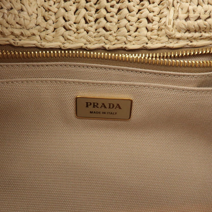 Prada Raffia Canapa 2Way Bag Hand Bag Shoulder Bag Beige 1BG153