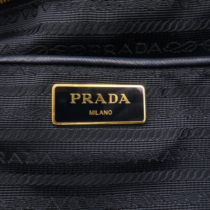 Prada Nylon Leather Tote Bag Shoulder Bag Navy 1BG401