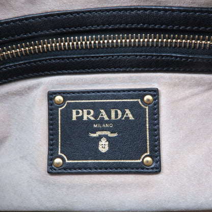 Prada Soft Calf Leather Shoulder Bag Black BR4690