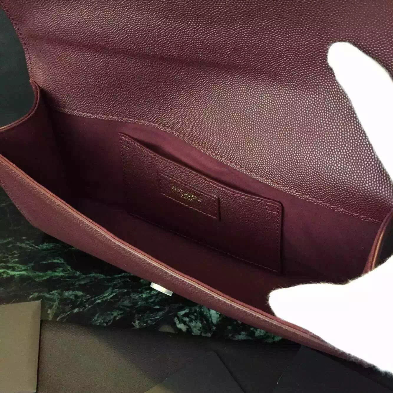 Yves Saint Laurent Burgundy Classic Monogramme Clutch