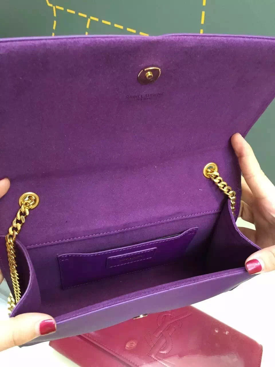 Yves Saint Laurent Medium Monogramme Tassel Bag In Purple Calfskin