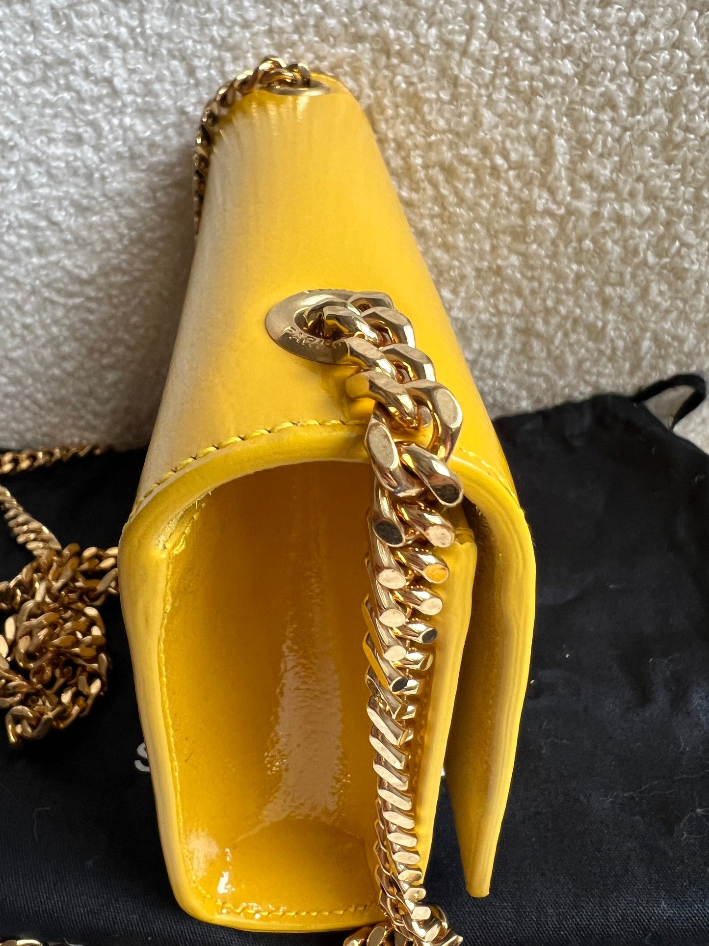 Yves Saint Laurent (YSL) Small Kate Yellow Patent with Gold Hardware