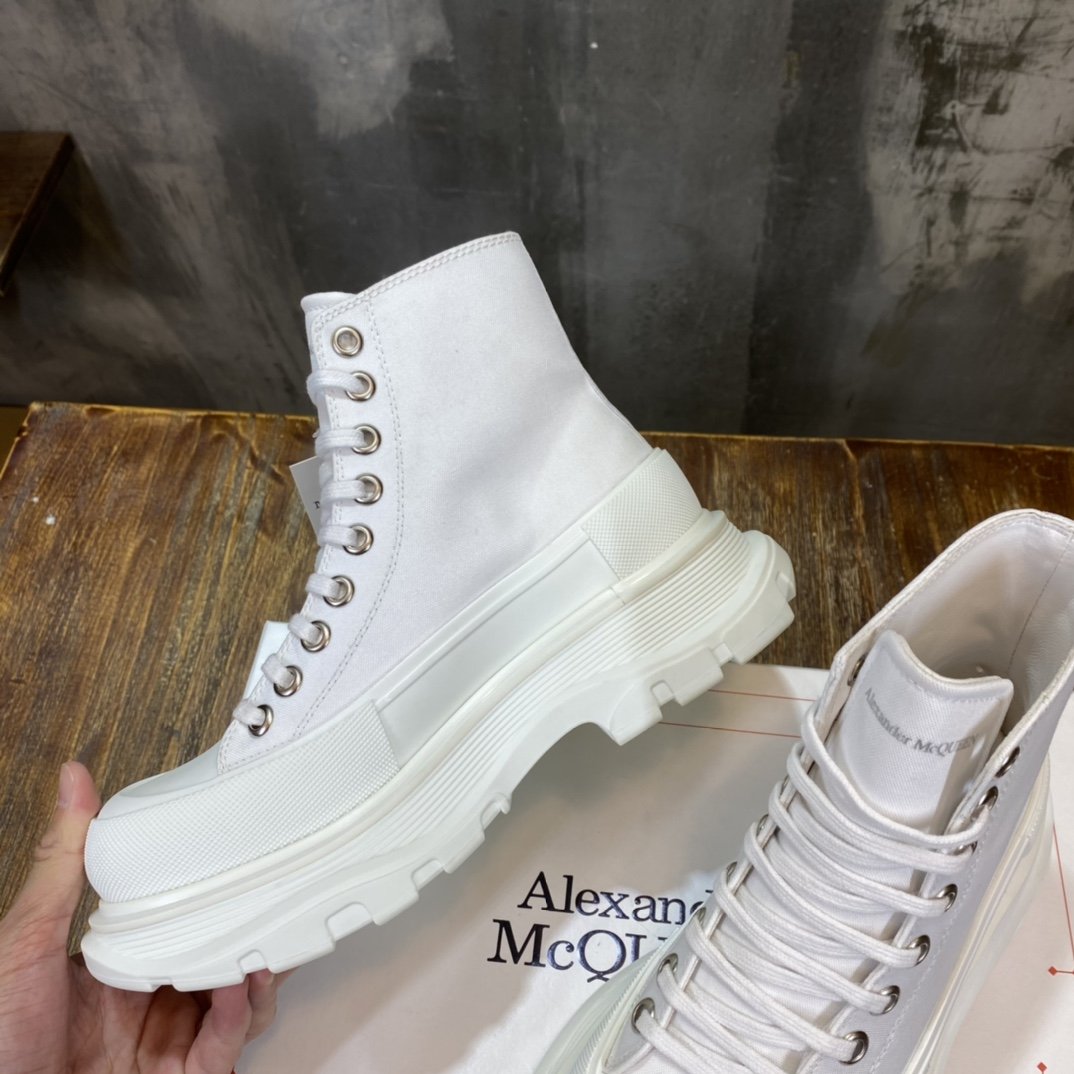 Alexander McQueen Tread Slick Boot Cotton White