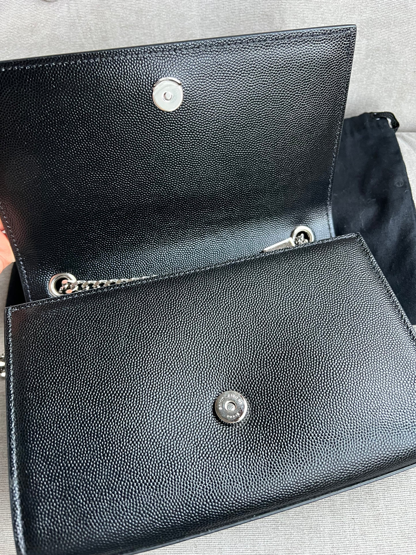 Yves Saint Laurent (YSL) Black Small Kate with Silver Hardware