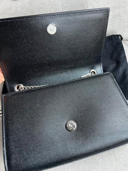 Yves Saint Laurent (YSL) Black Small Kate with Silver Hardware