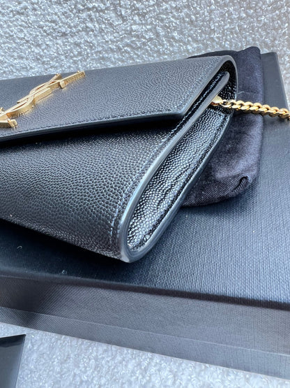 Yves Saint Laurent (YSL) Black Uptown Chain Wallet