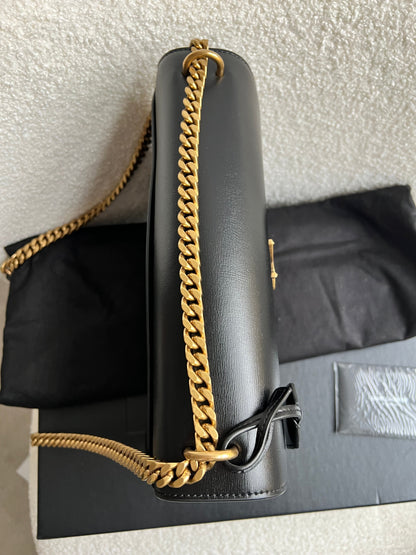 Yves Saint Laurent (YSL) Black Large Sunset with Gold Hardware