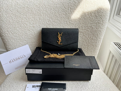 Yves Saint Laurent (YSL) Black Uptown Chain Wallet