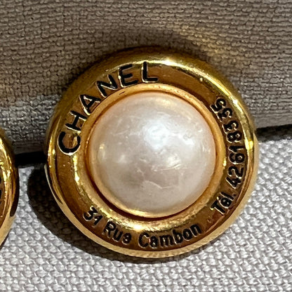 Chanel Rue Combon Vintage Earrings