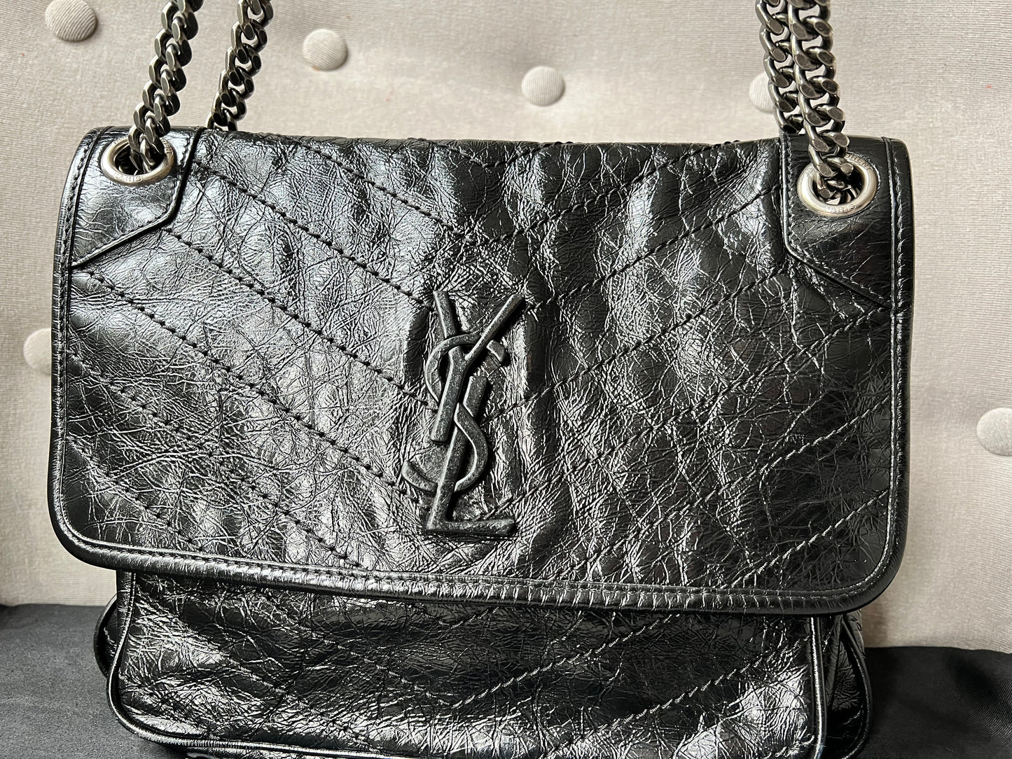 Yves Saint Laurent (YSL) Black Medium Niki Chain Bag