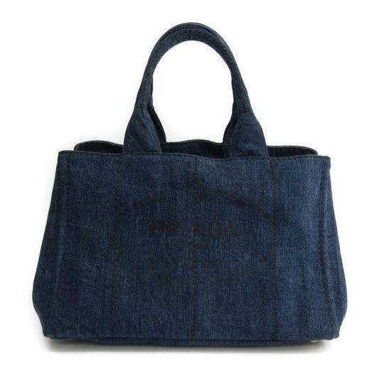 Prada Navy Denim Canapa Tote (SHA-10293)