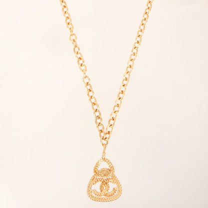 CHANEL 1993 Made Triangle Cc Mark Plate Necklace