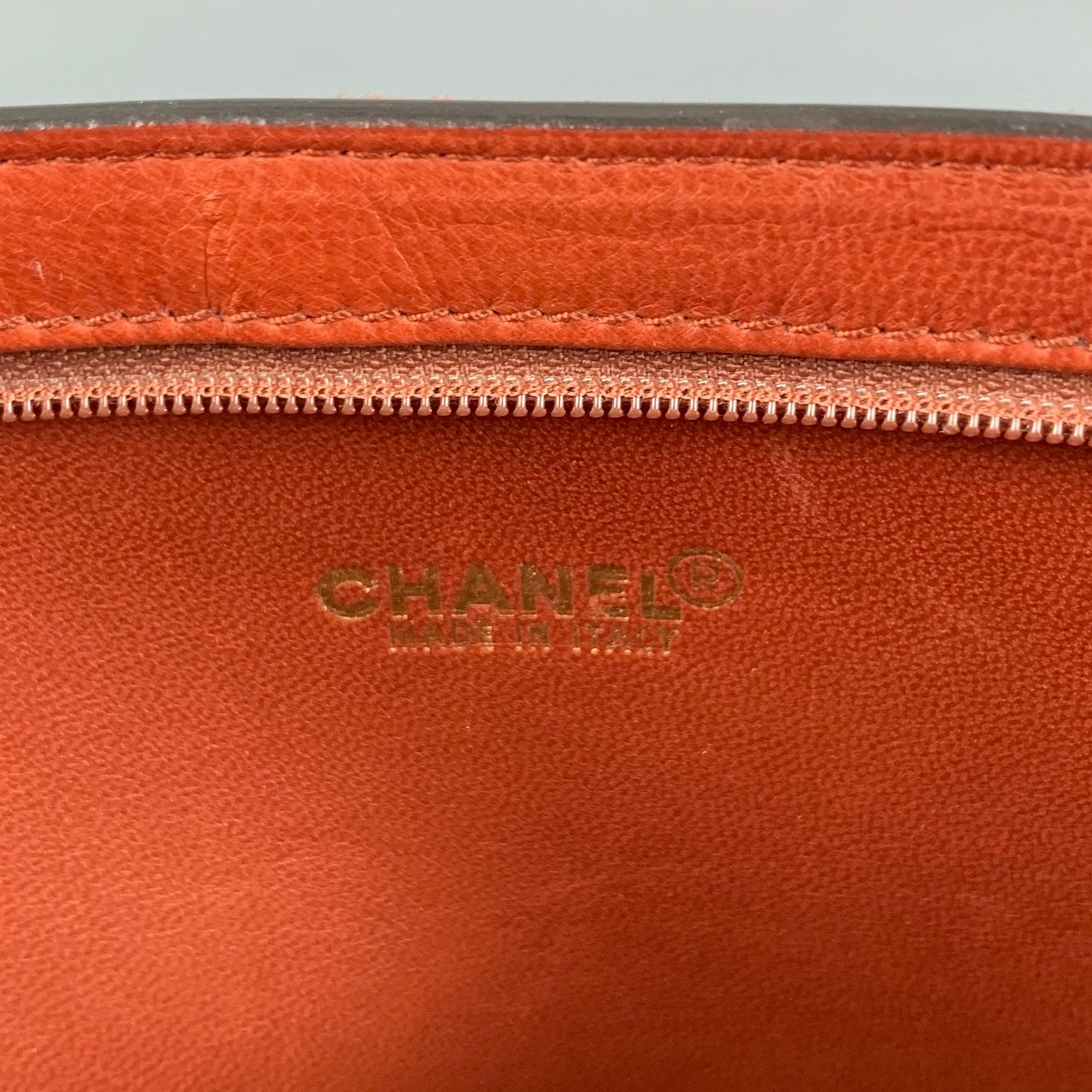 Rare CHANEL Tan COCO Embossed Cowhide Clutch Handbag