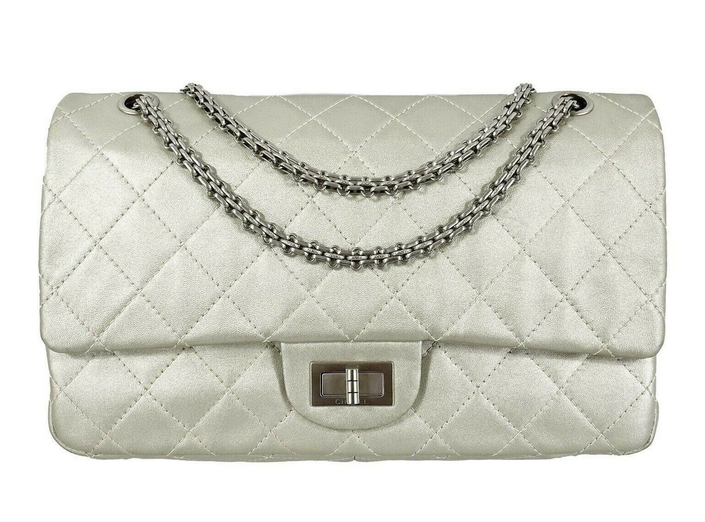 CHANEL - Metallic Calfskin Quilted 2.55 Reissue 227 Double Flap - Shoulder Bag