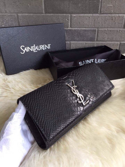 Yves Saint Laurent Python Classic Monogramme Clutch