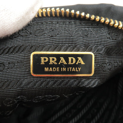 Prada Nylon Enamel Bijou Pouch Purse Clutch Bag NERO Black