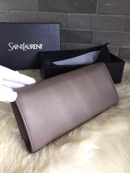 Yves Saint Laurent Grey Classic Monogramme Clutch Bag