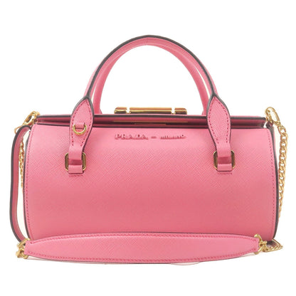 Prada Sybille Leather 2Way Chain Shoulder Bag Pink 1BA216