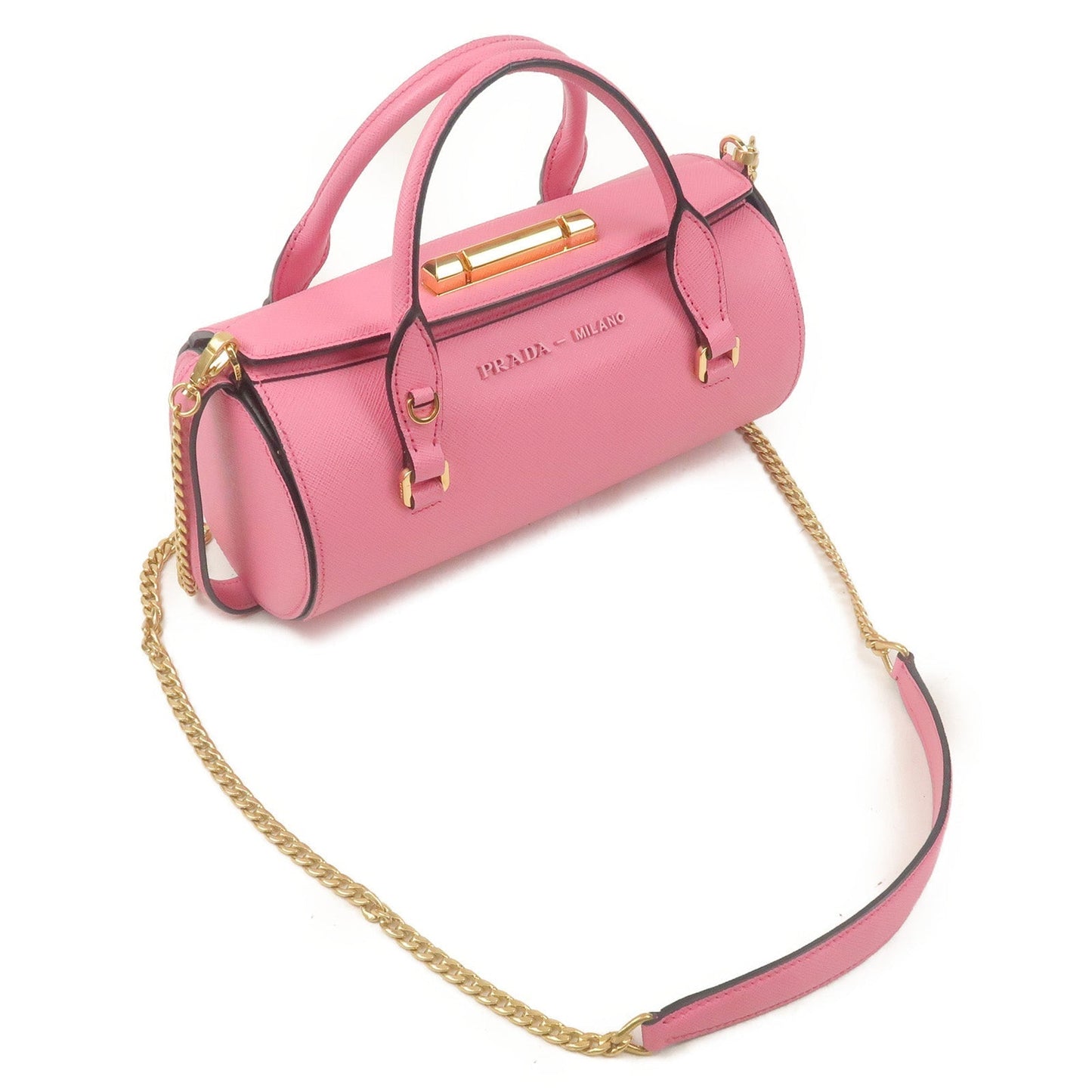 Prada Sybille Leather 2Way Chain Shoulder Bag Pink 1BA216