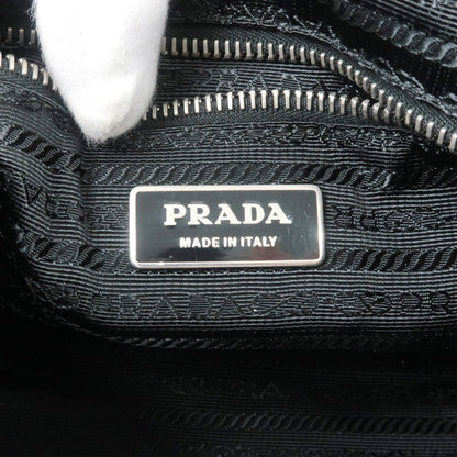 Prada Nylon Leather Shoulder Bag Black NERO