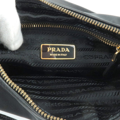 Prada Logo Nylon Leather Shoulder Bag NERO Black BT0711