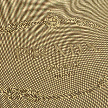 Prada Nylon Jaquard Leather Shoulder Bag Beige Brown BT0706