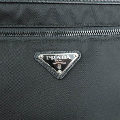 Prada Logo Nylon Leather Shoulder Bag NERO Black VA953M