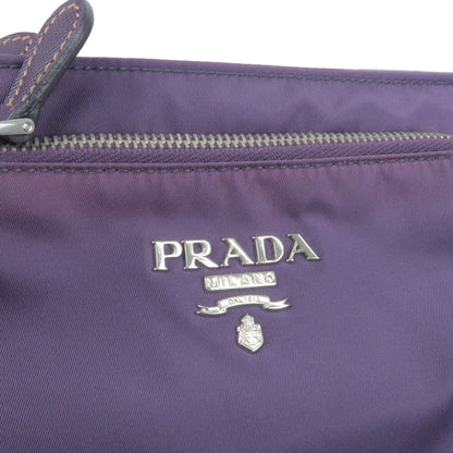 Prada Logo Nylon Leather Shoulder Bag VIOLA Purple BT0693