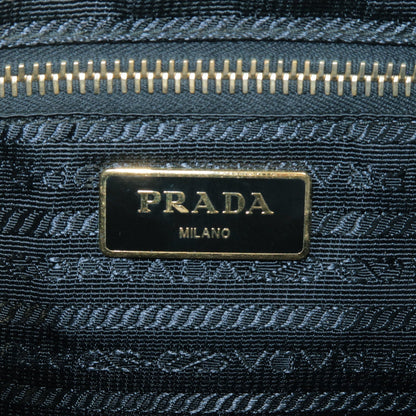 Prada Nylon Leather Shoulder Bag Purse NERO Black BT0706