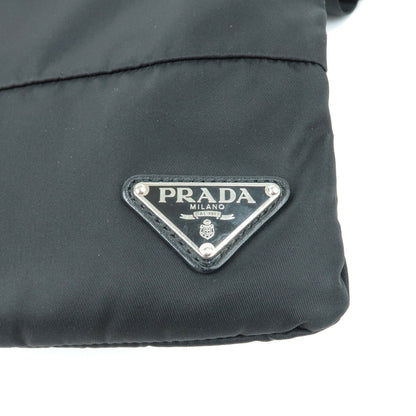 Prada Logo Nylon Leather Shoulder Bag NERO Black BT0741