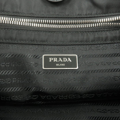 Prada Nylon Leather Quilting 2Way Chain Shoulder Bag Black 1BG740