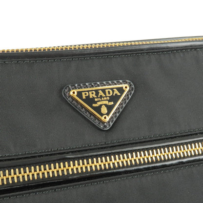 Prada Logo Nylon Leather Shoulder Bag NERO Black BN1834