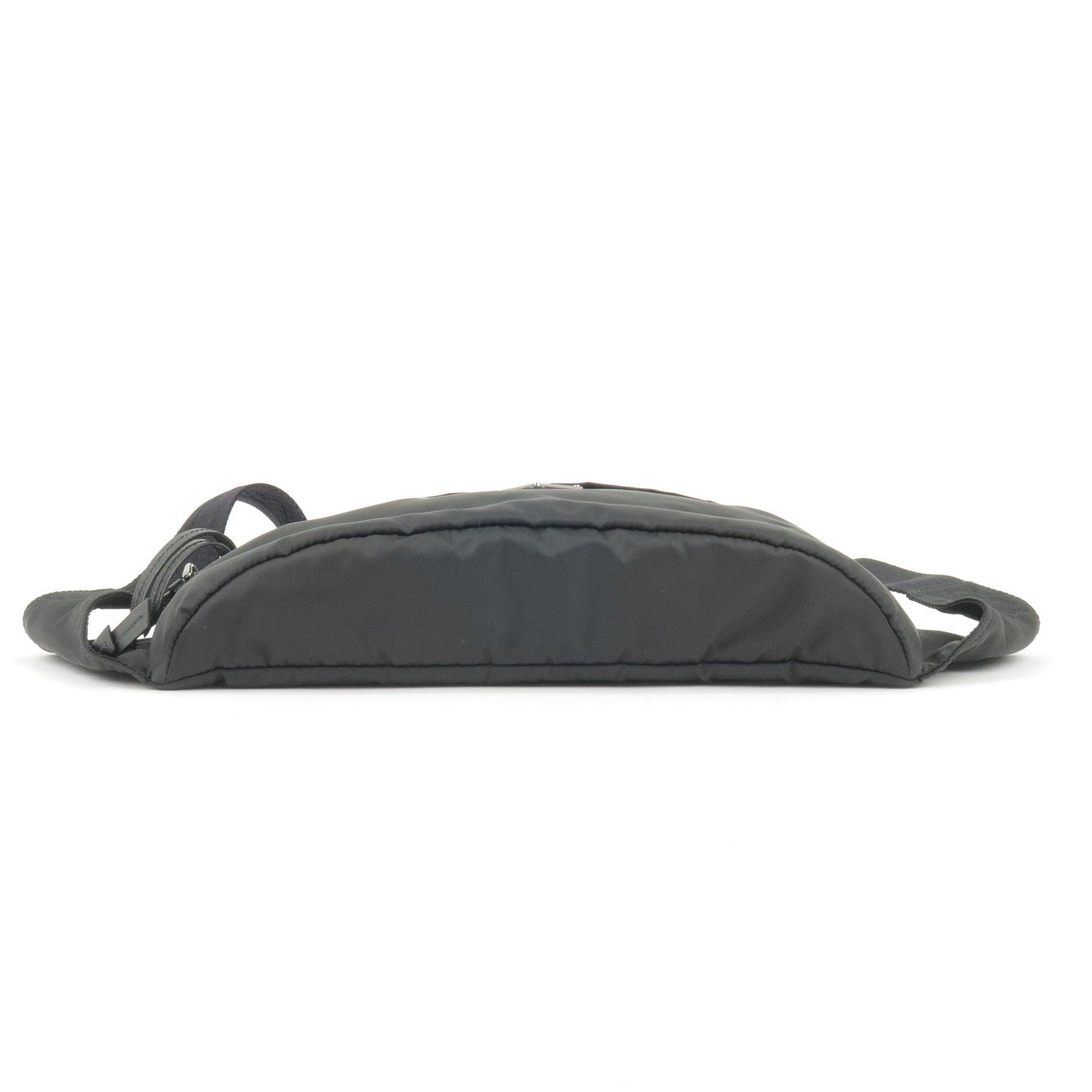 Prada Logo Nylon Leather Waist Pouch Body Bag NERO Black