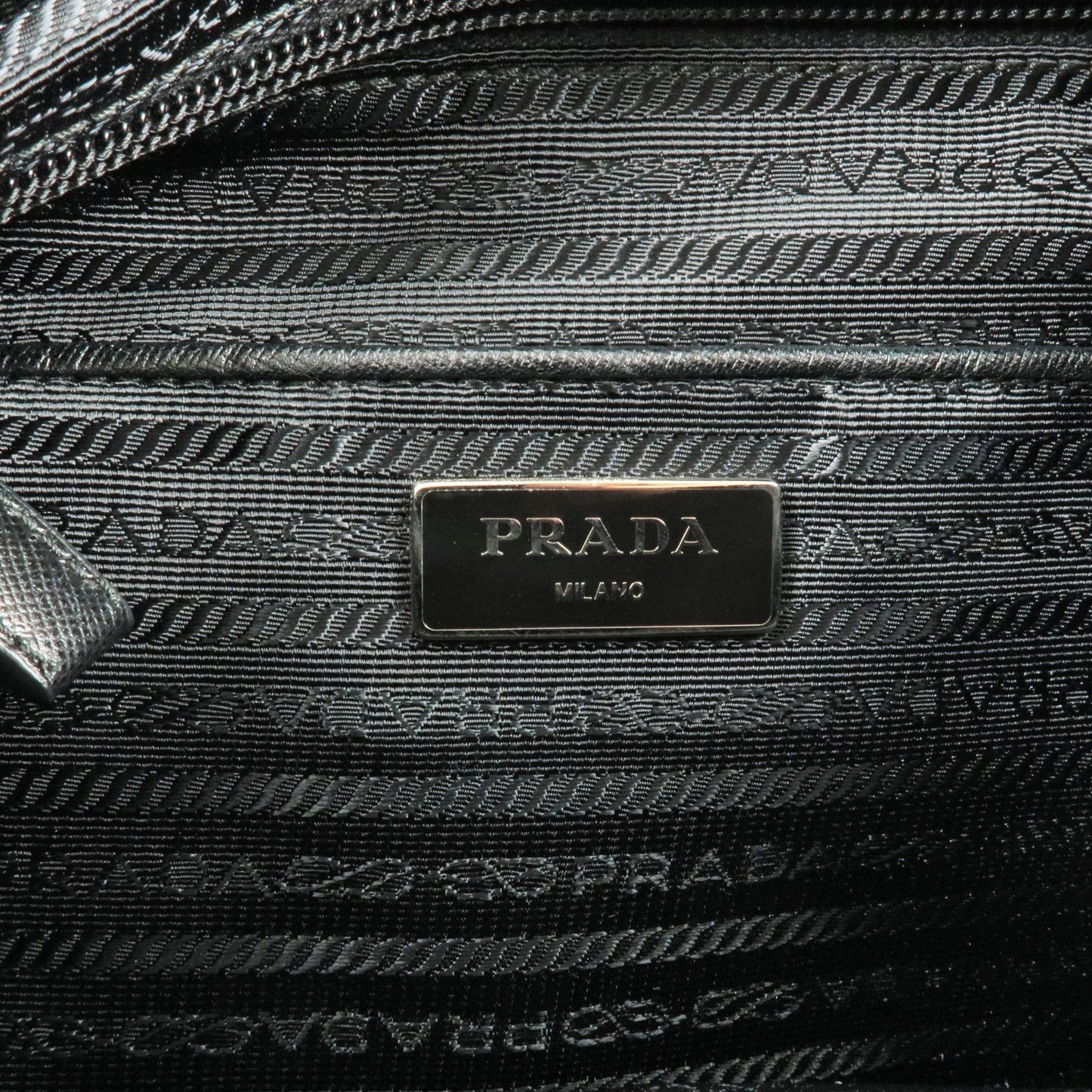 Prada Logo Nylon Leather Shoulder Bag NERO Black BT6671